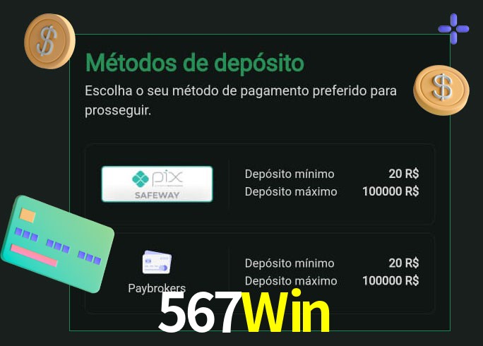 O cassino 567Win oferece uma grande variedade de métodos de pagamento